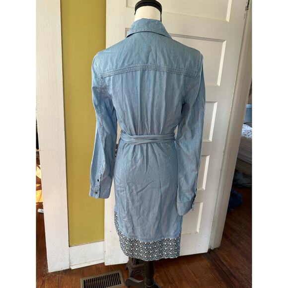 Diane von Furstenberg Savion Denim Chambray Wrap Shirt Dress Size 6 - Picture 8 of 16
